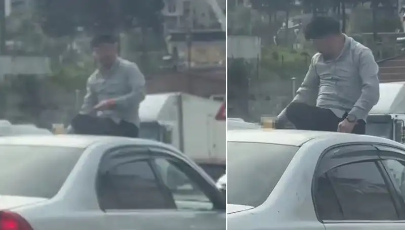 Trafikte Şaşkınlık Yaratan Olay: Otomobil Üzerinde Alem Yapanlar Büyüledi!